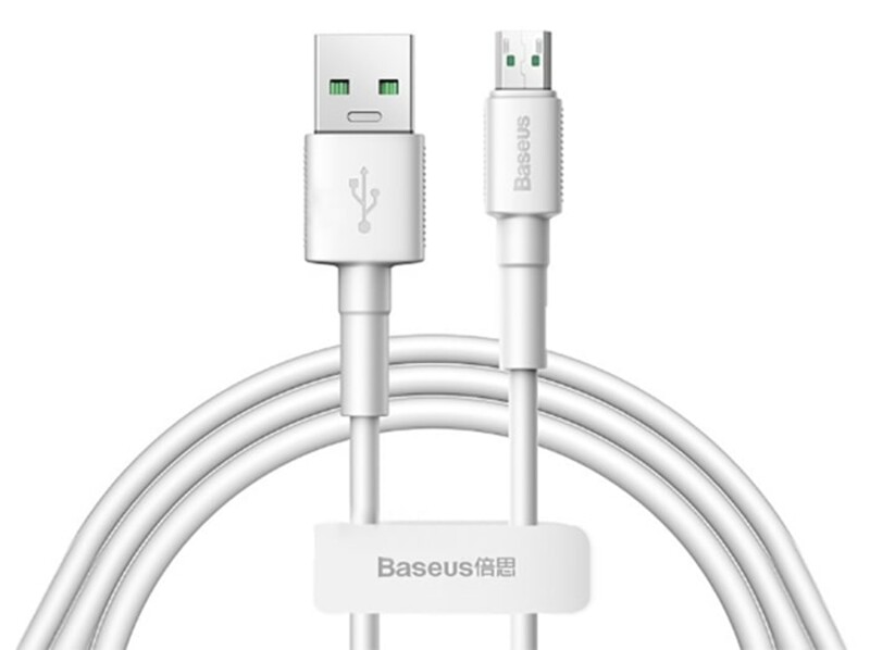 کابل شارژ سریع میکرو یو اس بی بیسوس Baseus Mini White Micro USB Cable 1M/4A