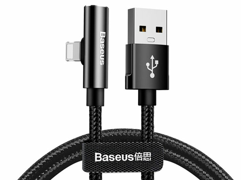 کابل صدا و شارژ لایتنینگ بیسوس Baseus Rhythm Bent Connector Audio 1.2m