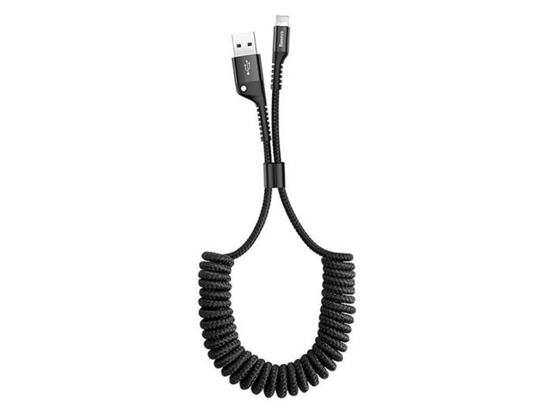 کابل شارژ و انتقال داده لایتنینگ تلفنی بیسوس Baseus Fish eye Spring Lightning Cable 1m