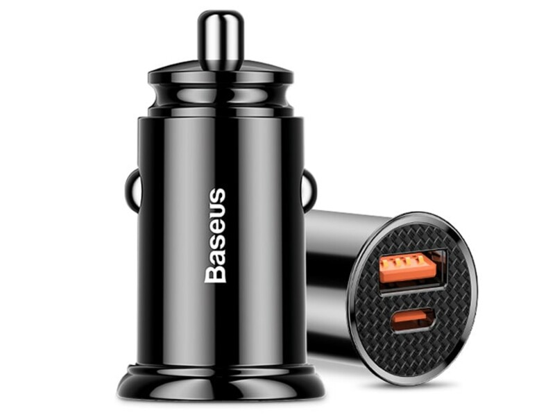 شارژر فندکی فست شارژ ماشین تایپ سی 30 وات بیسوس