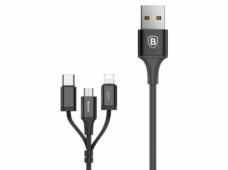 کابل شارژ و انتقال داده سه سر بیسوس Baseus Excellent Cable 120cm