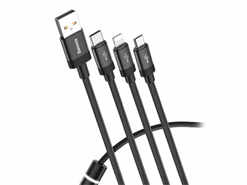 کابل شارژ سه سر بیسوس Baseus Data Faction 3 in 1 Cable
