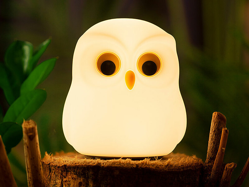 چراغ خواب رومیزی فانتزی شارژی Owl table lamp colorful silicone pat lamp