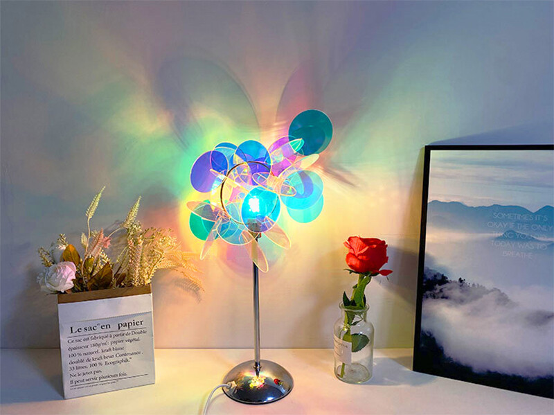 چراغ خواب رومیزی رنگی YNDD LED Table Lamp Dimmable, DIY Bedside