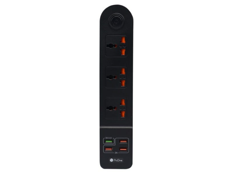 چند راهی و شارژر 3 سوکت و 4 یو اس بی پرووان ProOne SKT01 Power Strip