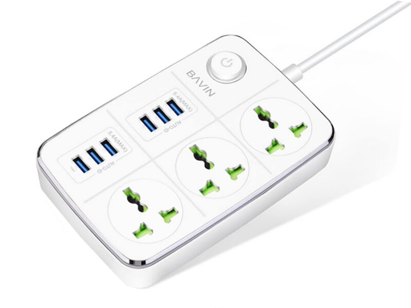 چند راهی 3 سوکت و 6 یو اس بی باوین Bavin PC588 3Power Socket 6USB