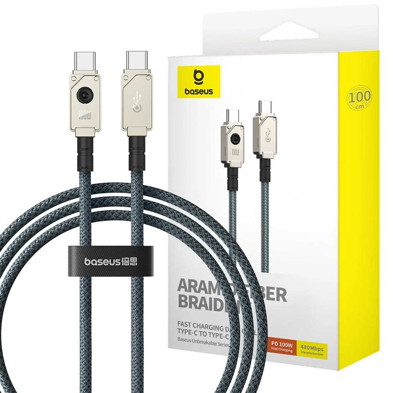 کابل سوپر فست شارژ تایپ سی به تایپ سی 100 وات 2 متری بیسوس CB000051 P10355800221-01