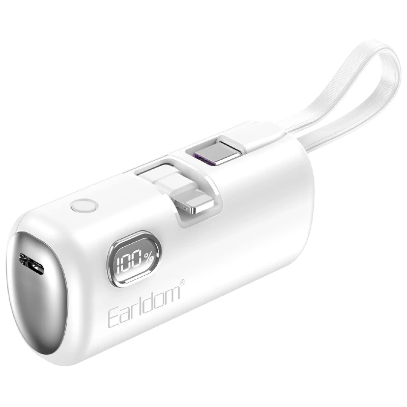 پاوربانک تایپ سی و لایتنینگ 22.5 وات 5000 با کابل تایپ سی ارلدام ET-PD41