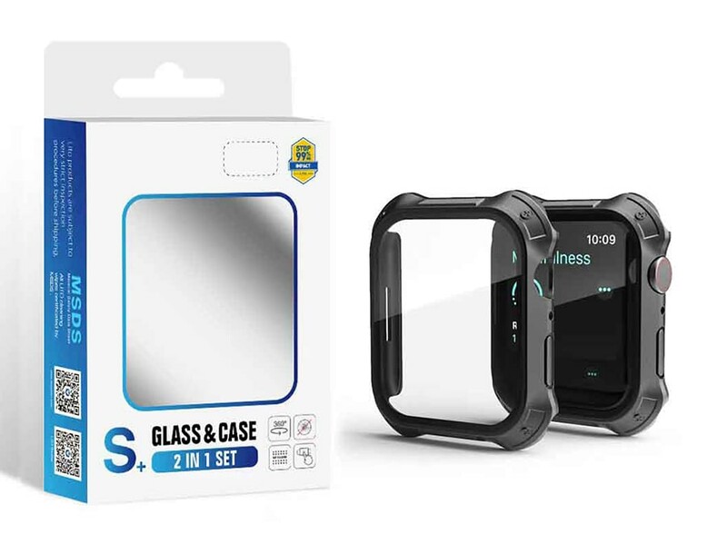 محافظ صفحه نمایش شیشه ای و قاب اپل واچ سری7 سایز 45 میلی متر لیتو LITO S+ Apple Watch Series 7 45mm Armor Glass & Case