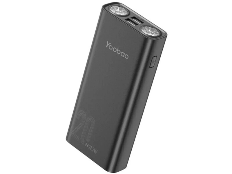 پاوربانک چراغ‌قوه‌دار 22.5 واتی فست‌شارژ 20000 میلی‌آمپرساعتی یوبائو YOOBAO H2Q 20000mAh Power Bank With LED Torch Light 22.5W