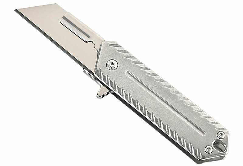 چاقو آنباکسینگ کشویی ضدزنگ با قابلیت تعویض تیغه Stainless steel heavy-duty utility unboxing knife