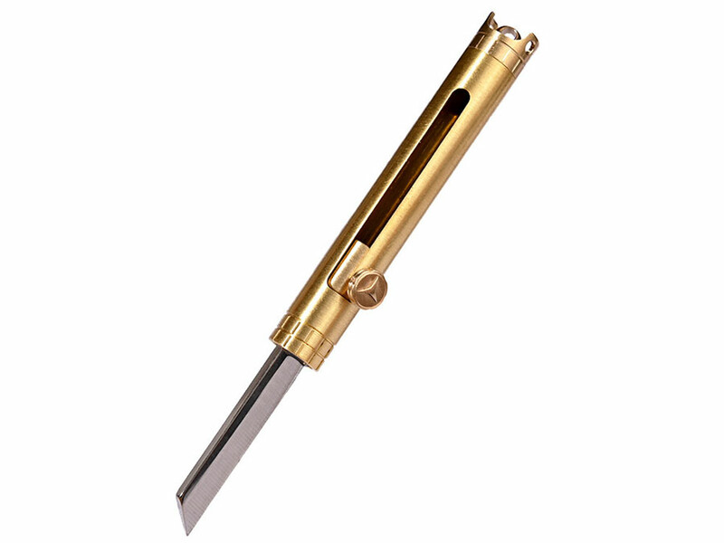 چاقو آنباکسینگ برنجی قابل آویز از دسته کلید Brass mini chain knife portable sharp self-defense