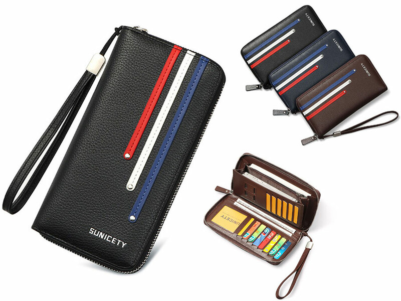 کیف پول و جاکارتی مردانه بزرگ سانی ستی SUNICETY S3031 long wallet multi-card slot mobile phone bag