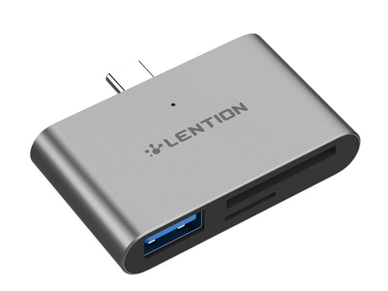 هاب 3 پورت لنتیون LENTION USB-C to SD/Micro SD Card Reader CB-CS15