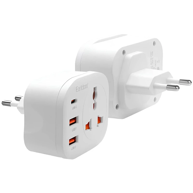 چند راهی برق یک سوکت، دو یو اس بی و یک تایپ سی ارلدام ES-SC16