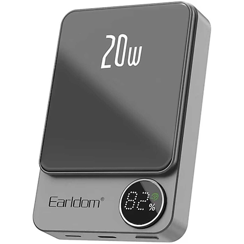 پاوربانک بی سیم 15 وات و تایپ سی 20 وات فست شارژ 10000 ارلدام ET-PD24