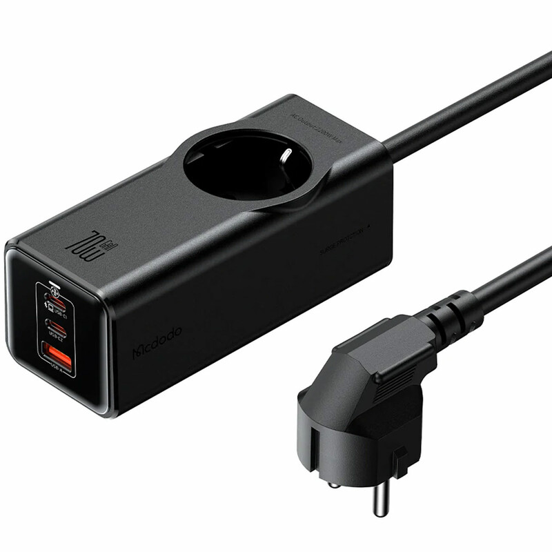 چندراهی برق یک سوکت، دو تایپ سی و یک یواسبی 70 وات مک دودو CH-462