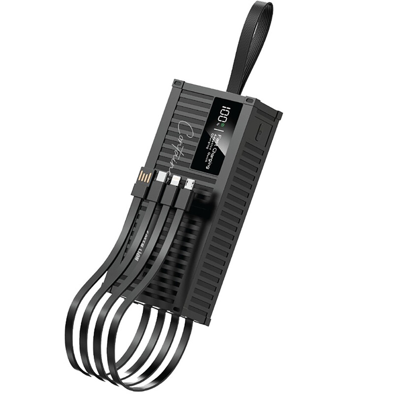 پاوربانک 22.5 وات 20000 همراه با کابل تایپ سی، لایتنینگ، میکرو و یو اس بی گرین GNCONPB20KBK