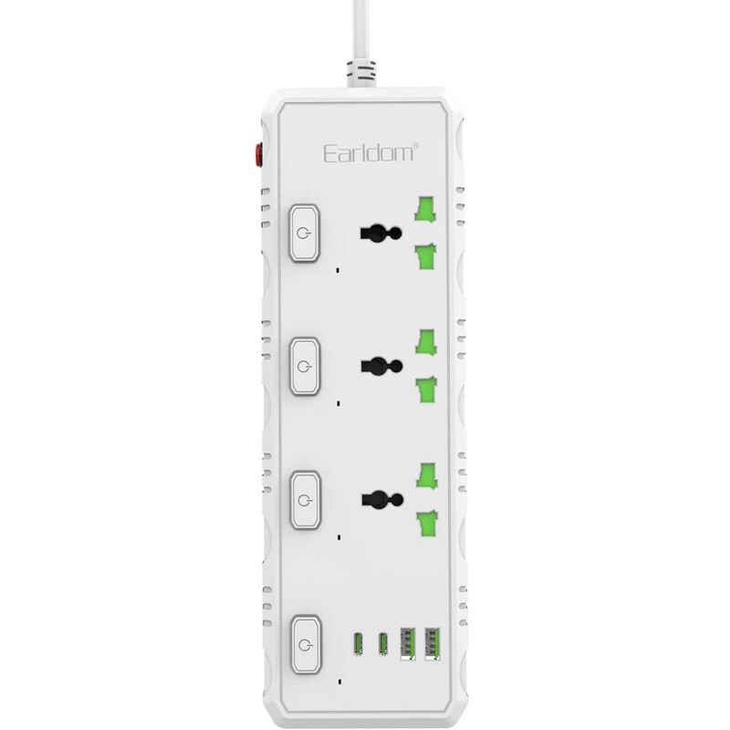 چندراهی برق 3 سوکت و 2 یو‌اس‌بی و 2 تایپ سی 3000 وات ارلدام SC10