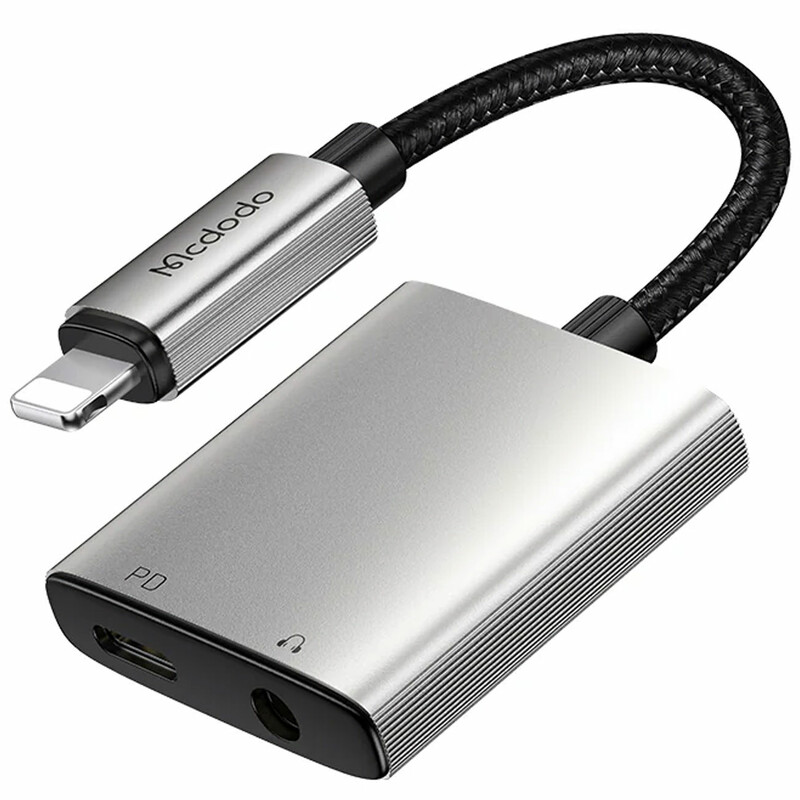 مبدل صدای لایتنینگ به لایتنینگ و جک 3.5 میلی‌متری دو کاره مک دودو CA-554