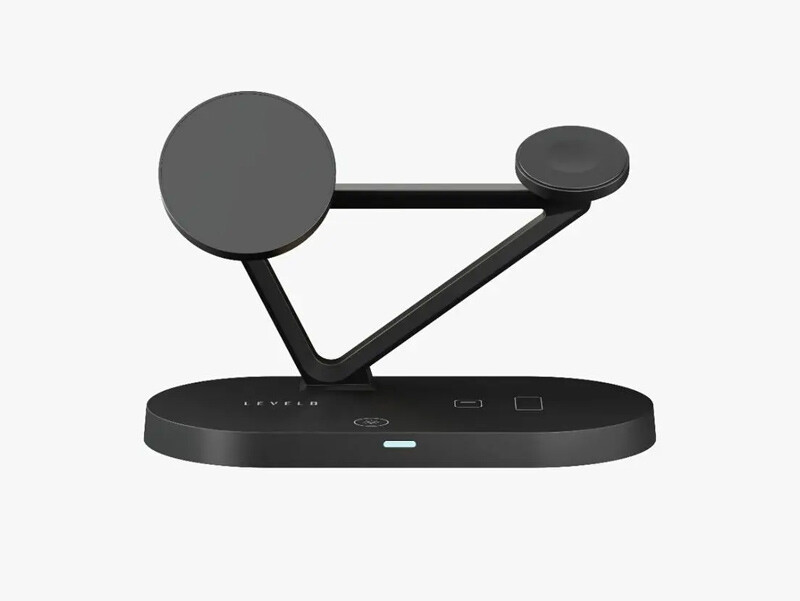 شارژر وایرلس مگنتی مولتی شارژ لِوللو Levelo Premio 5 In 1 Wireless Charging Pad LVL51WCPBK
