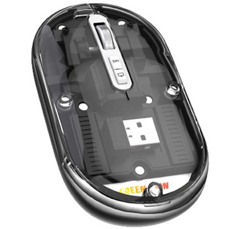 موس بی سیم طرح شفاف گرین لاین GNTRMSELITEGY