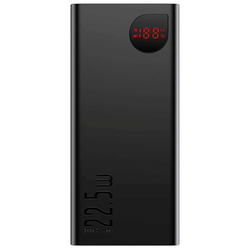 پاوربانک بیسوس 40000 میلی آمپر فست شارژ 22.5 وات یو اس بی و تایپ سی PPAD020101