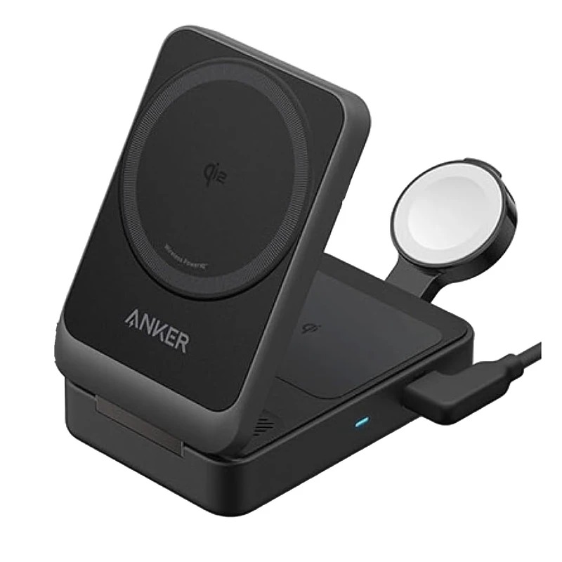 شارژر بی سیم 15 وات انکر مدل Anker MagGo Foldable 3-in-1 B2557