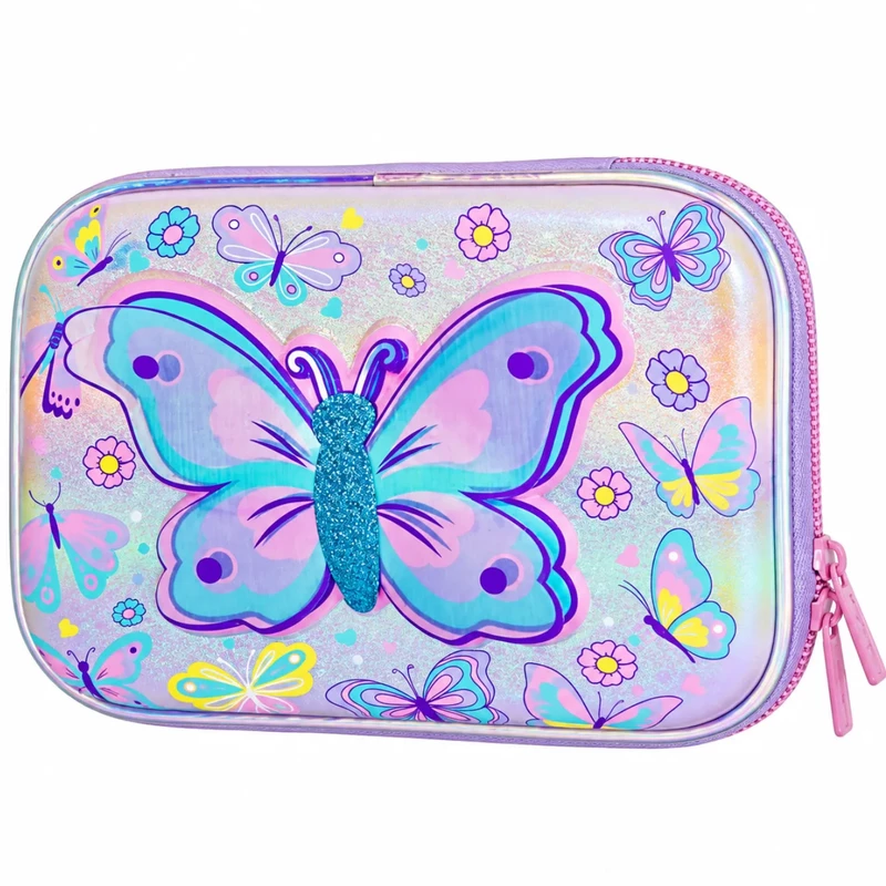 جامدادی تک زیپ هارد باکس وست VEST طرح پروانه همراه 36 لوازم تحریر