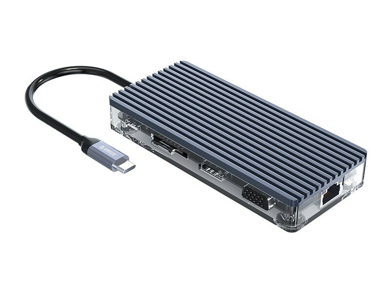 هاب 11 پورت تایپ سی اوریکو Orico ORICO WB-11P Type-C 11-in-1 Transparent Hub