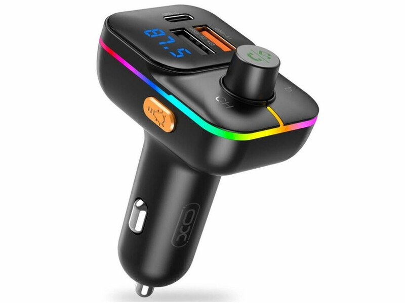 شارژر فندکی فست شارژ ماشین تایپ سی 25 وات و گیرنده بلوتوث خودرو ایکس‌او BCC09