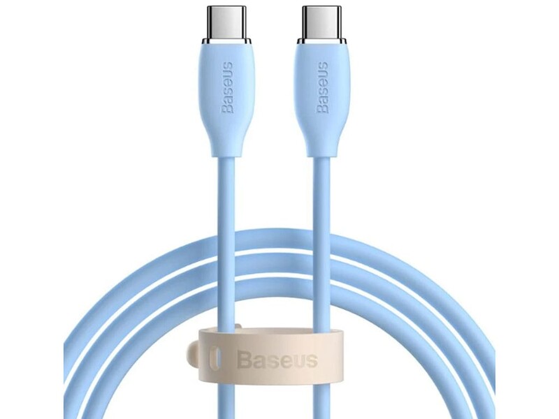 کابل تایپ‌سی به تایپ‌سی بیسوس Baseus CAGD030101 Jelly Liquid Silica Gel Type-C to Type-C Fast Charging Data Cable 2M