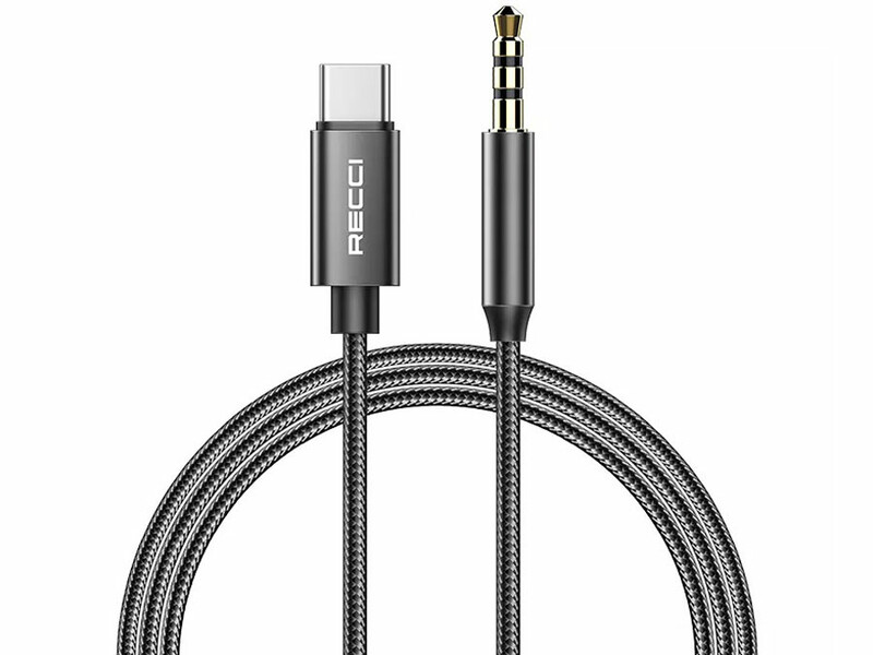 کابل انتقال صدای تایپ سی به آی یو ایکس یک متری رسی Recci RH03 Type C to 3.5mm Aux Audio Cable