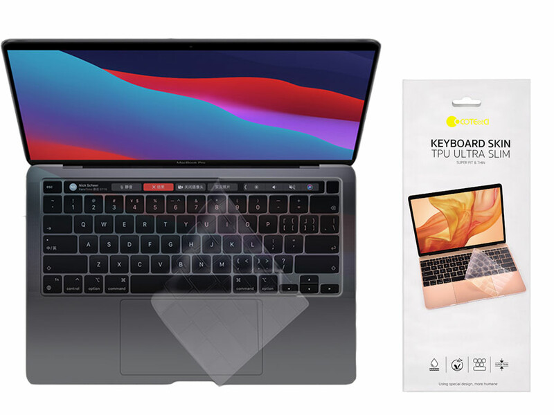 محافظ کیبورد مک بوک رتینا 12 اینچ و 13 اینچ پرو کوتتسی Coteetci Keyboard skin TPU ultra slim MB1012