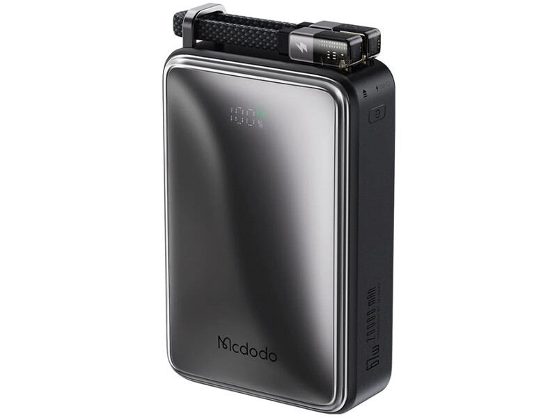 پاور بانک تایپ سی و یو اس بی 67 وات 20000 همراه با کابل دوسر تایپ سی مک دودو Mcdodo MC-433 Ultra Mini Digital Display Power Bank