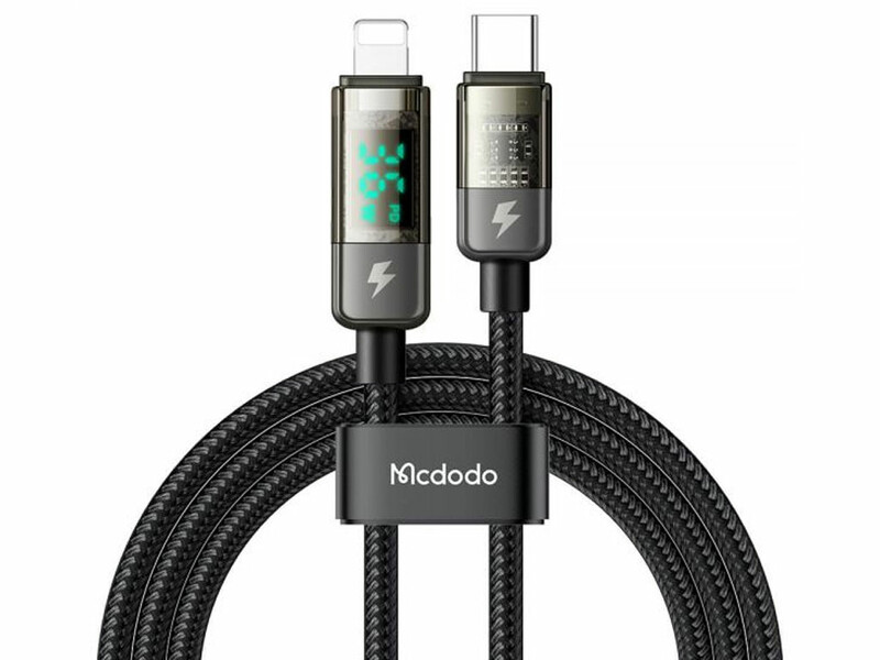 کابل شارژ هوشمند تایپ سی به لایتنینگ 36 واتی 1.8 متر مک دودو MCDODO Digital Pro Auto Power Off Lightning Data Cable CA-3601