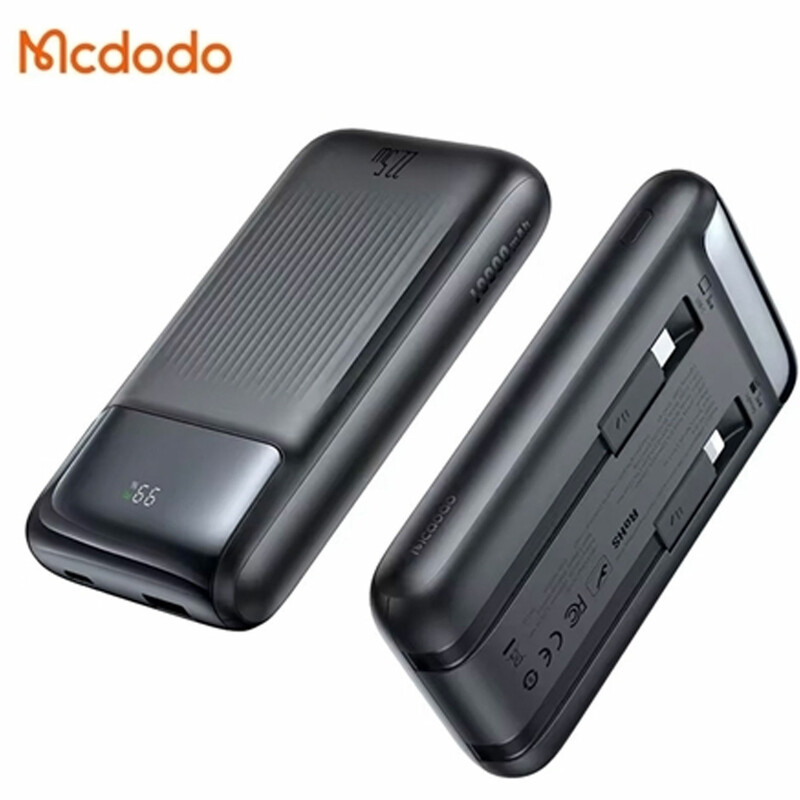 پاوربانک فست شارژ یو اس بی، تایپ سی و لایتنینگ 33 وات 10000 مک دودو MC-023