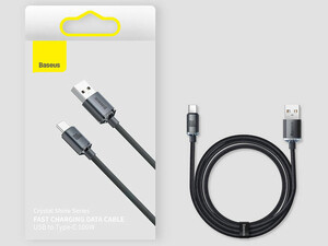 ‏‎کابل فست شارژ یواس‌بی به تایپ‌سی طول 2 متر توان 100 وات بیسوس Baseus Fast charging USB to Type C cable, 2 meters long, 100 watts CAJY000501 ‍