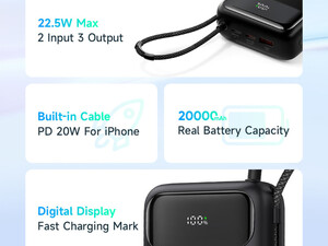 پاور بانک تایپ سی و یو اس بی 22.5 وات 20000 همراه با کابل لایتنینگ مک دودو Mcdodo MC-371 Power Bank 20000mAh 22.5W