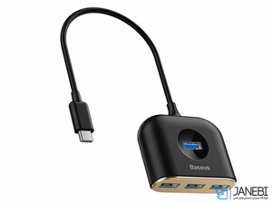 هاب آداپتور تایپ سی بیسوس Baseus Square round 4 in 1 USB HUB Adapter