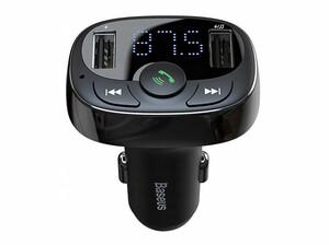 شارژر فندکی با قابلیت پخش موسیقی و تماس و کارتخوان بیسوس Baseus T-Type Bluetooth Car Charger