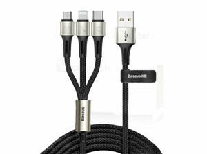 کابل شارژ سه سر بیسوس Baseus Charging 3 in 1 Cable 1.2m