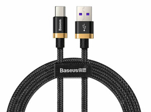 کابل تایپ سی سریع بیسوس Baseus Purple Gold Red Flash Type-C Cable 1m
