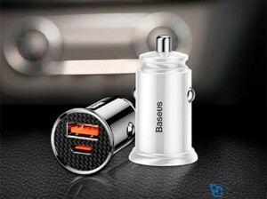 خرید اینترنتی شارژر فندکی فست شارژ ماشین دو پورت بیسوس