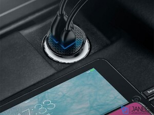 شارژر فندکی فست شارژ ماشین دو پورت بیسوس