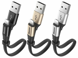 کابل شارژ و انتقال داده لایتنینگ بیسوس Baseus Two In One Portable Cable 23cm