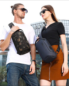 کوله تک بند ضد آب دارای USB3.0 بانگه BANGE BG-7221 Men Bag Casual Business Messenger Cloth Bag