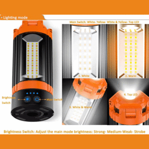 چراغ کمپینگ پایه دار 2500 لومن و پاوربانک ضدآب