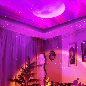 لامپ پروژکتور آسمان شب و ستاره طرح سفینه