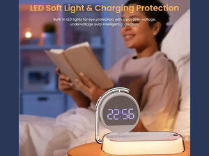 ساعت هشدار K01T Clock Wireless Charging Night Light 15W Fast Charging Station Dock